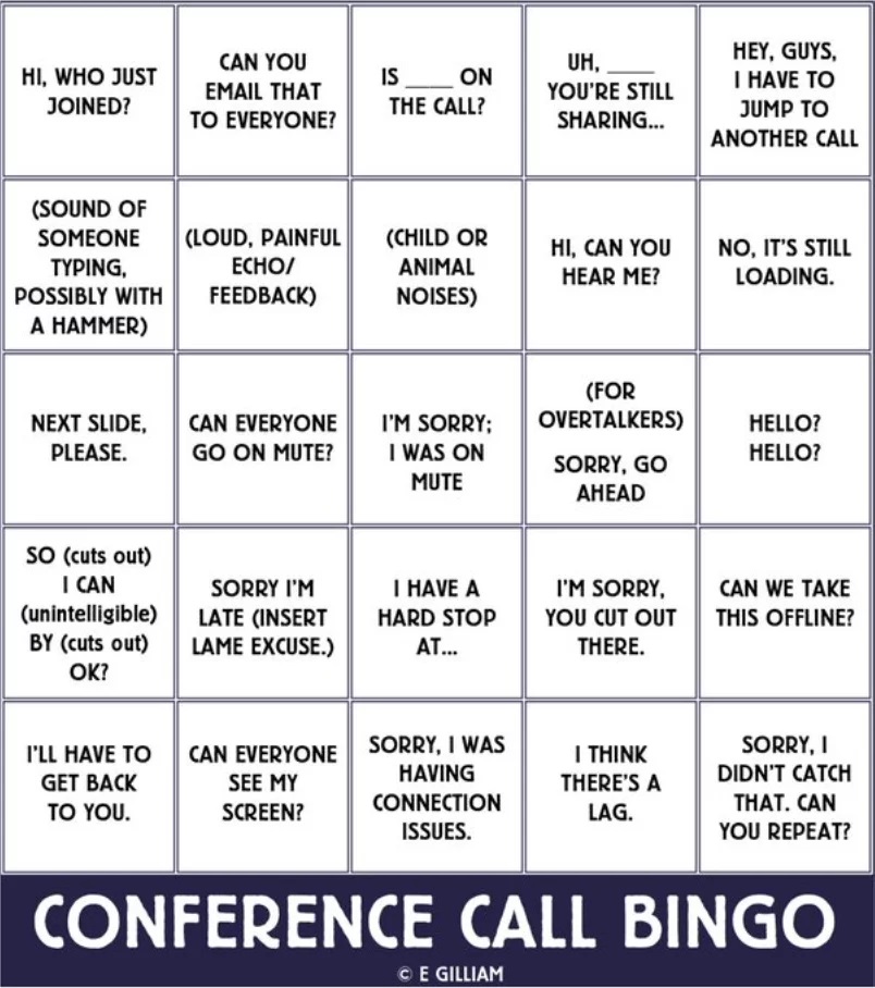 Conference Call Bingo